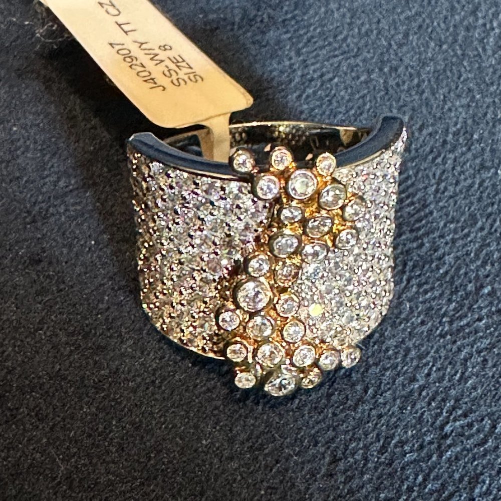 Sonia Bitton Lunette Ring Silver and Rose Gold CZ